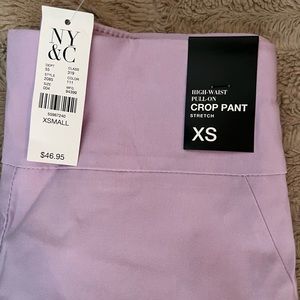 New York & Co Crop Pant High Waist Pull On 
Size XS Stretch - Lilac